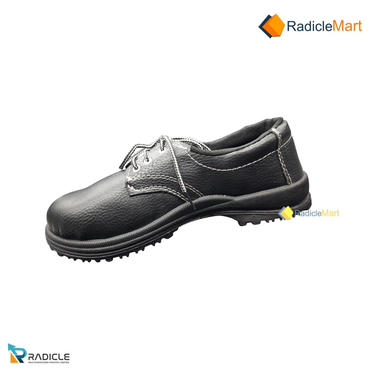 BLACK SYNTHETIC SAFETY SHOES Q2 (WITH STEEL TOE)