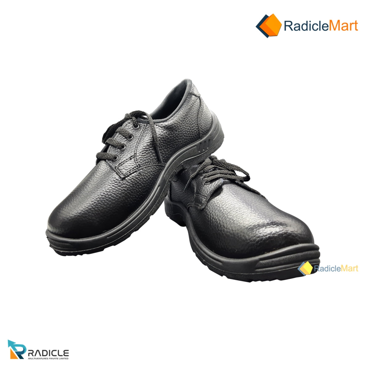 BLACK SYNTHETIC SAFETY SHOES (WITH STEEL TOE)