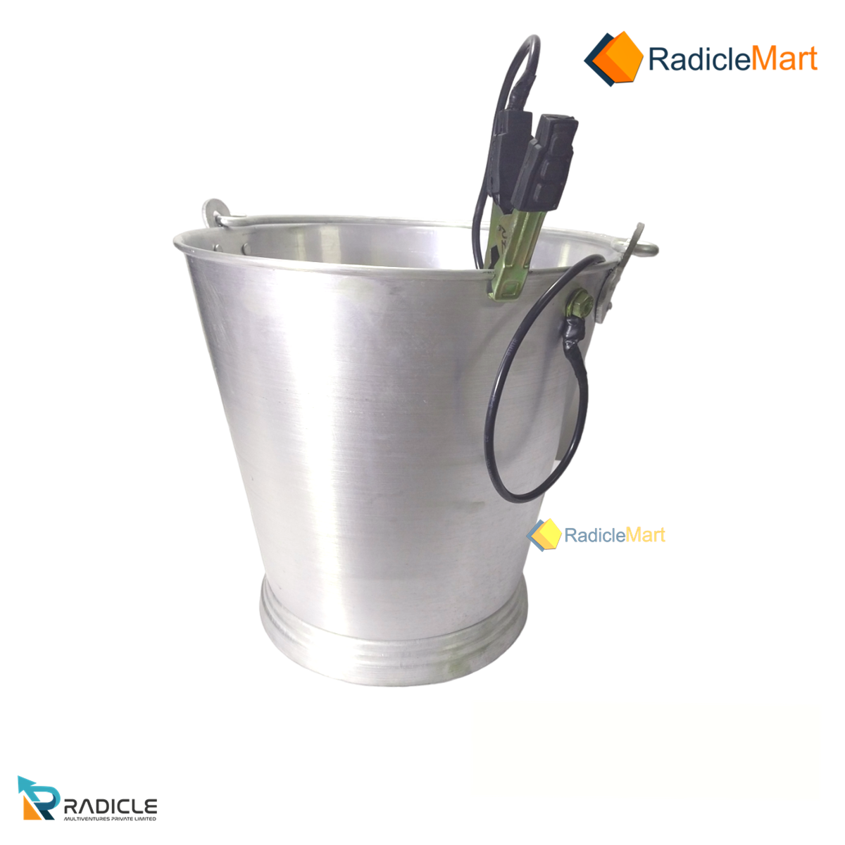 ALUMINUM BUCKET 25LTRS WITH EARTHING CABLE