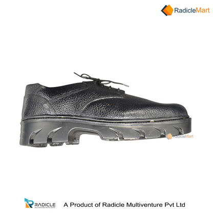 BLACK LEATHER SAFETY SHOES (WITH STEEL TOE)